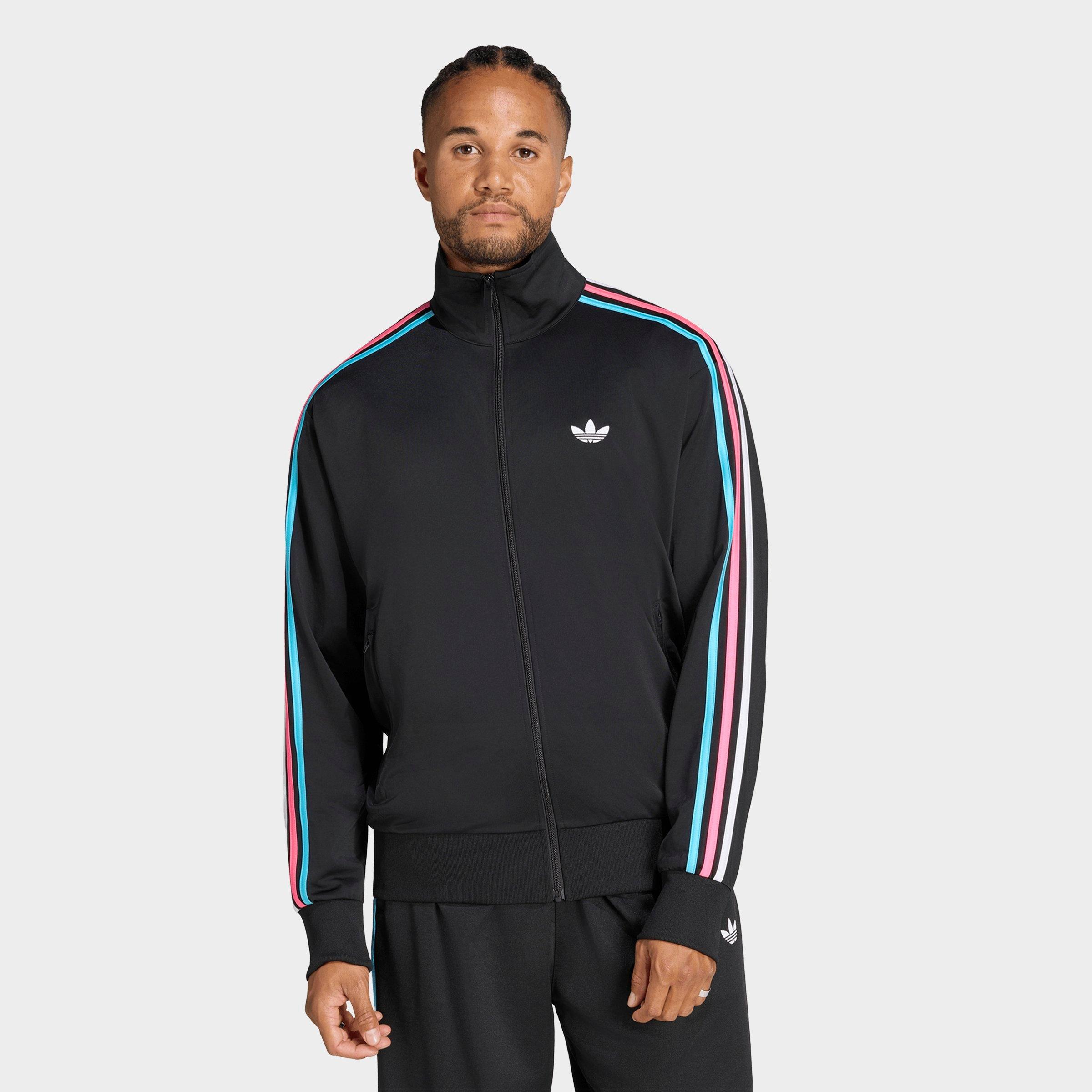 Men's adidas Originals adicolor Sport Firebird Full-Zip Track Jacket - Black/Multicolor