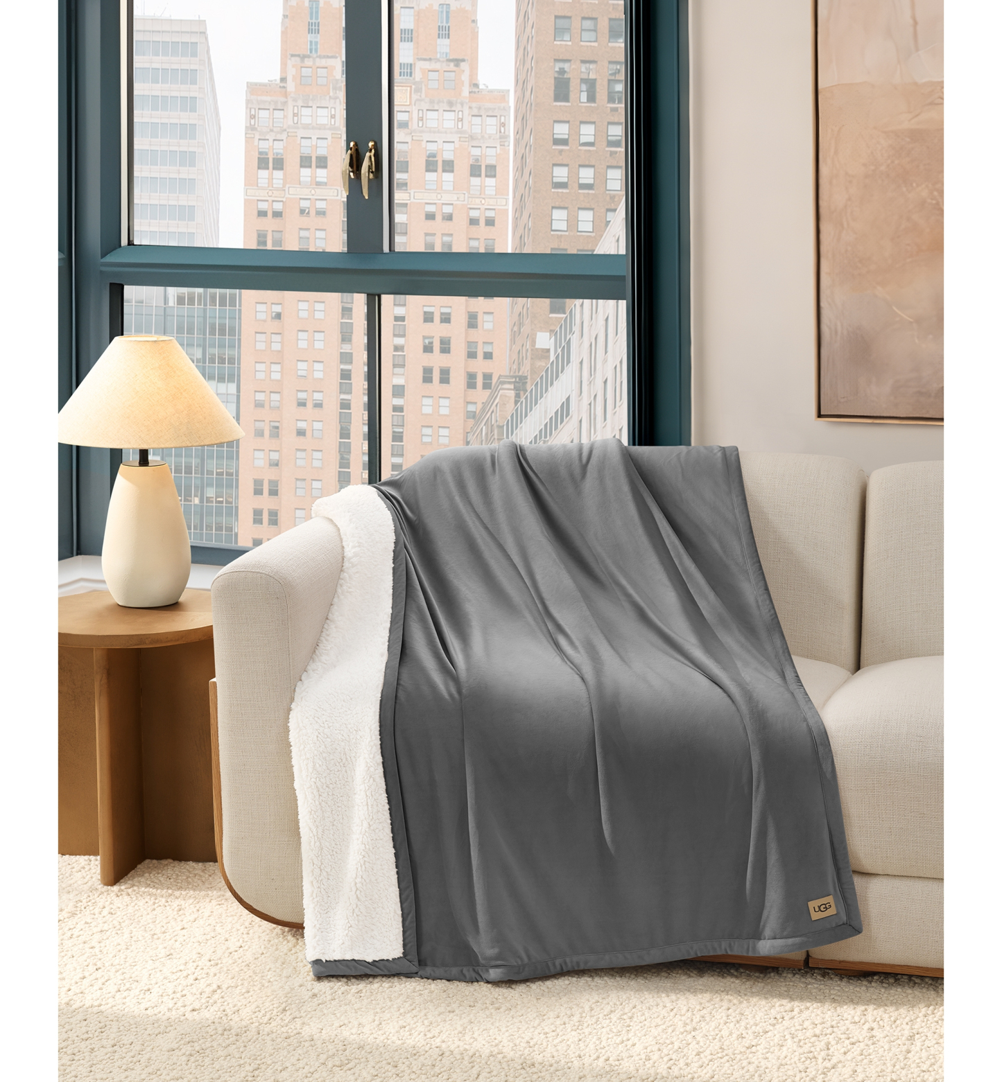 UGG® Dasha Throw, 50" x 70" - Charcoal
