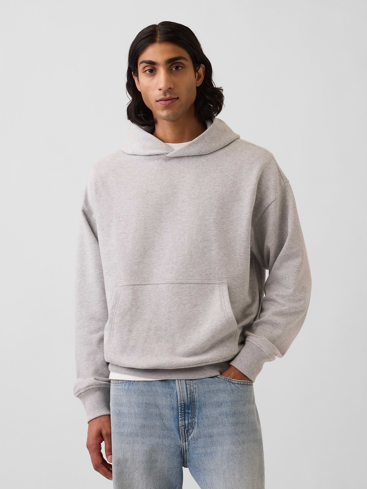 Adult Heavyweight Oversized Hoodie - Light heather grey