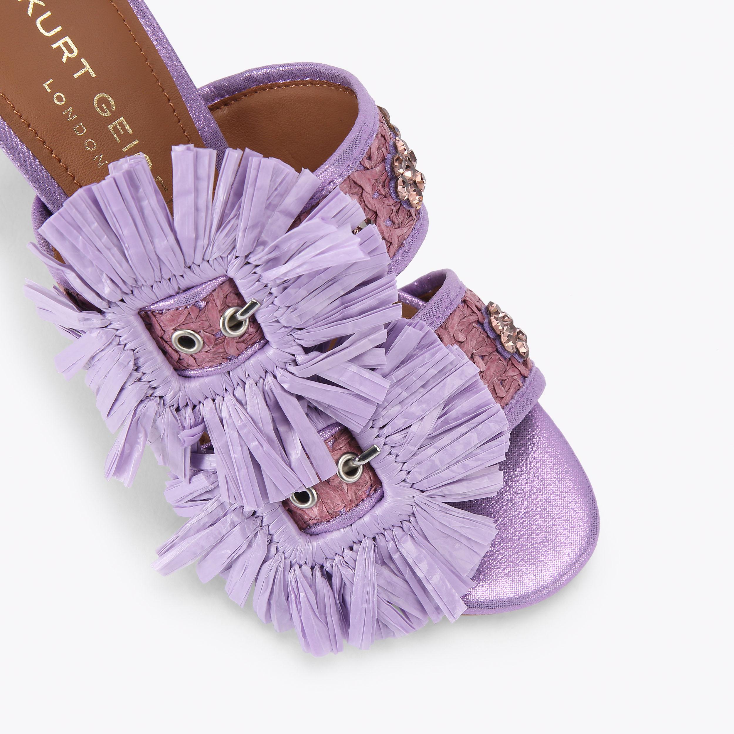 Kurt Geiger London Raffia Buckle Heel - Purple - view 5