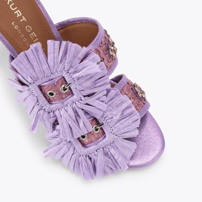 Kurt Geiger London Raffia Buckle Heel - Purple - view 5