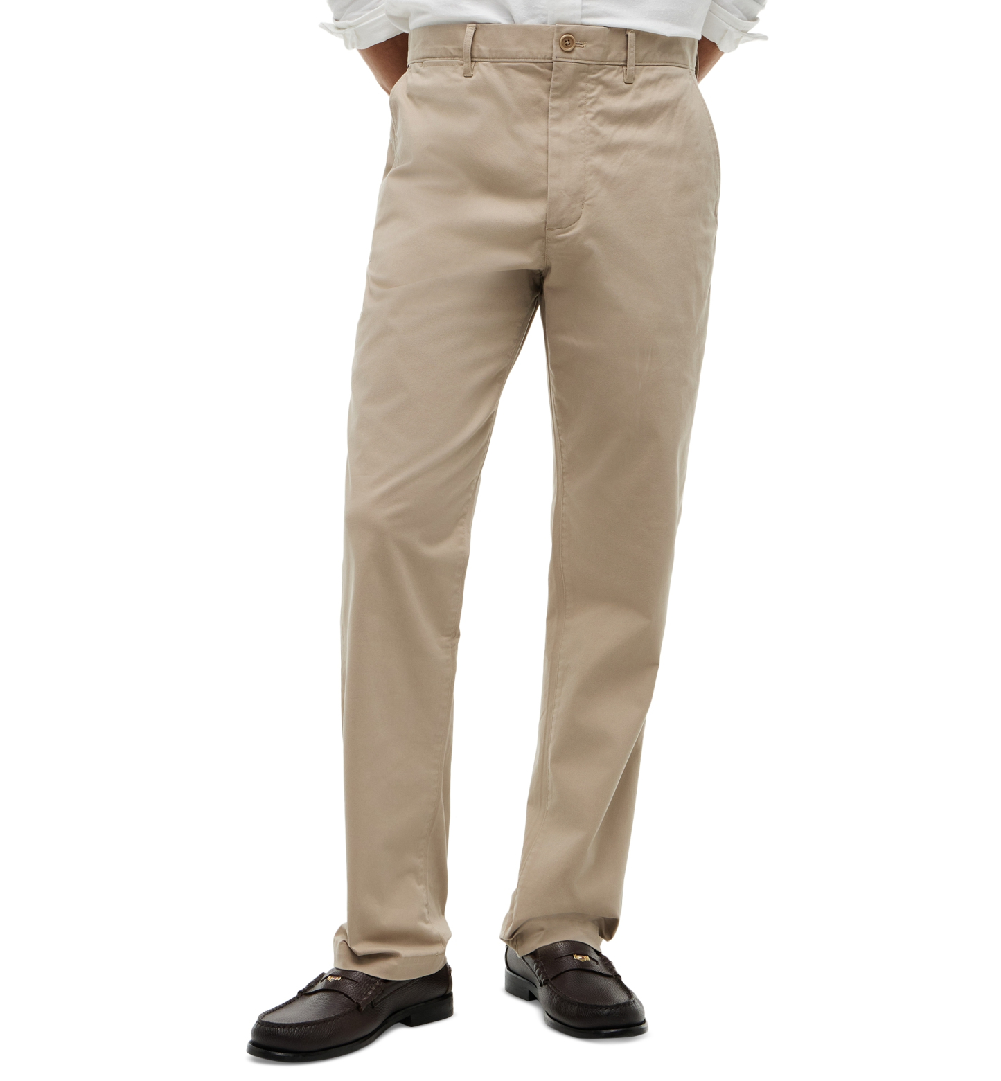 Tommy Hilfiger Men's Regular-Straight Fit Stretch Chino Pants - Batique Khaki