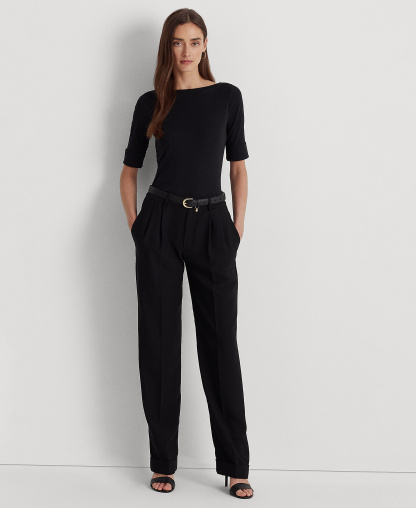 Lauren Ralph Lauren Stretch Boatneck Top - Polo Black