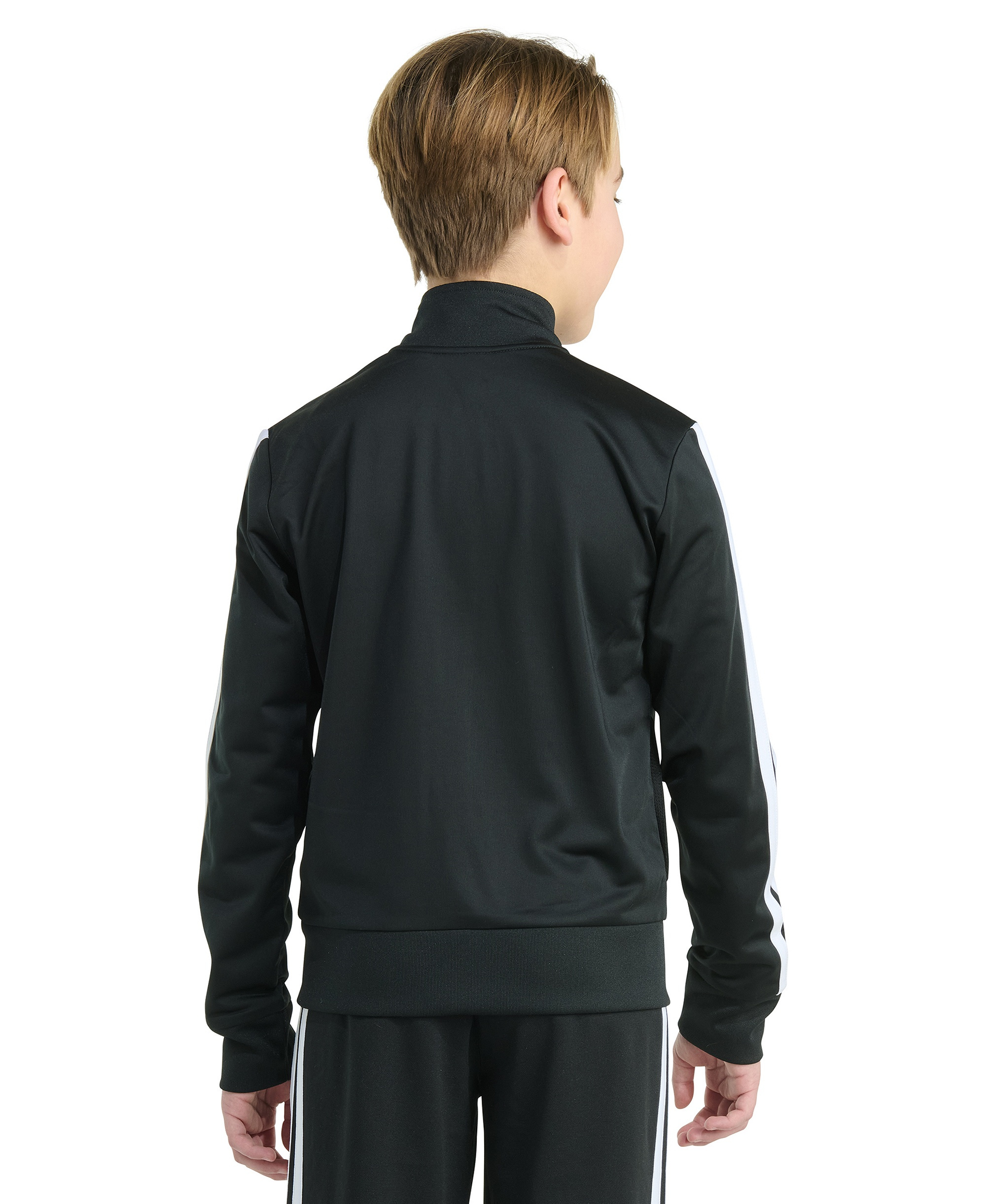 adidas Big Boys Long-Sleeve Full-Zip Essential Tricot Jacket - Black