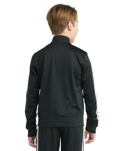adidas Big Boys Long-Sleeve Full-Zip Essential Tricot Jacket - Black
