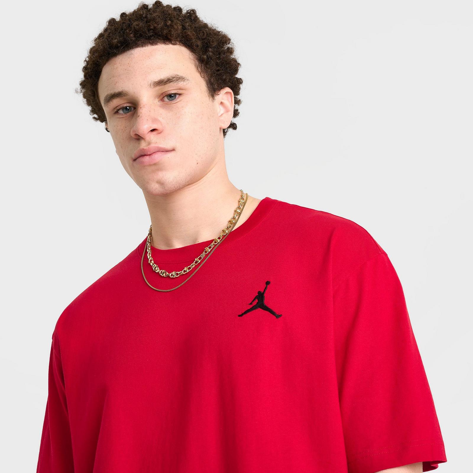 Men's Jordan Embroidered Jumpman T-Shirt - Gym Red/Black - view 5