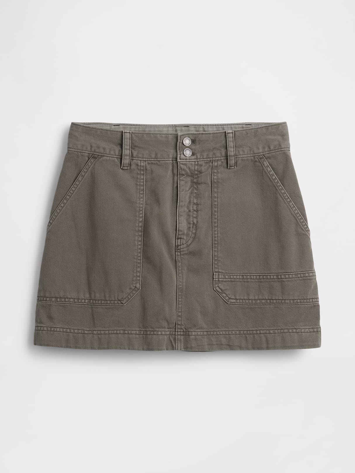 High Rise Mini Utility Skort - Black moss green
