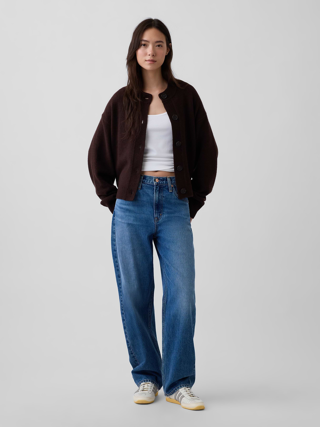 CashSoft Oversized Chunky Cardigan - Terra brown heather
