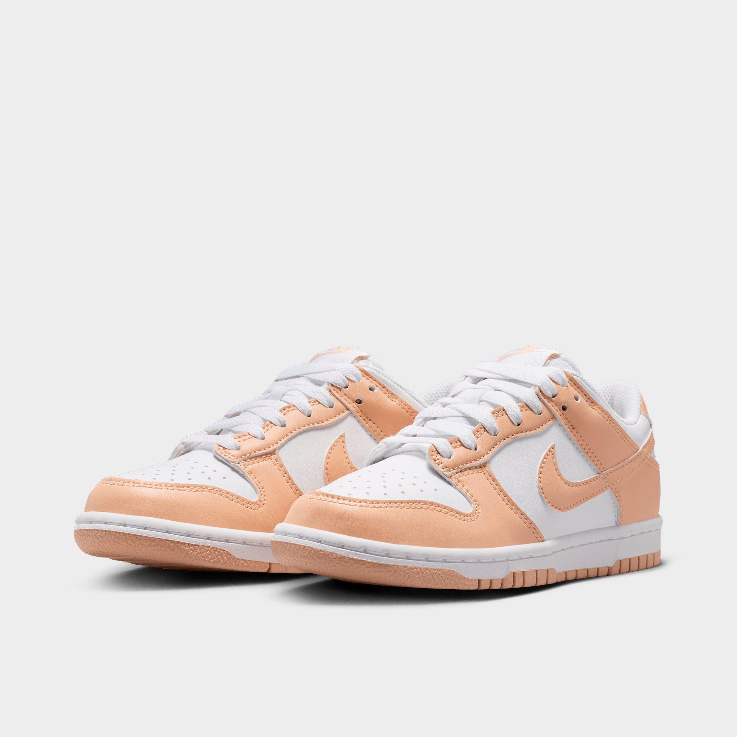Big Kids' Nithtke Dunk Low Casual Shoes - Part 1 - White/Shimmer/White/Shimmer - Both shoes facing left