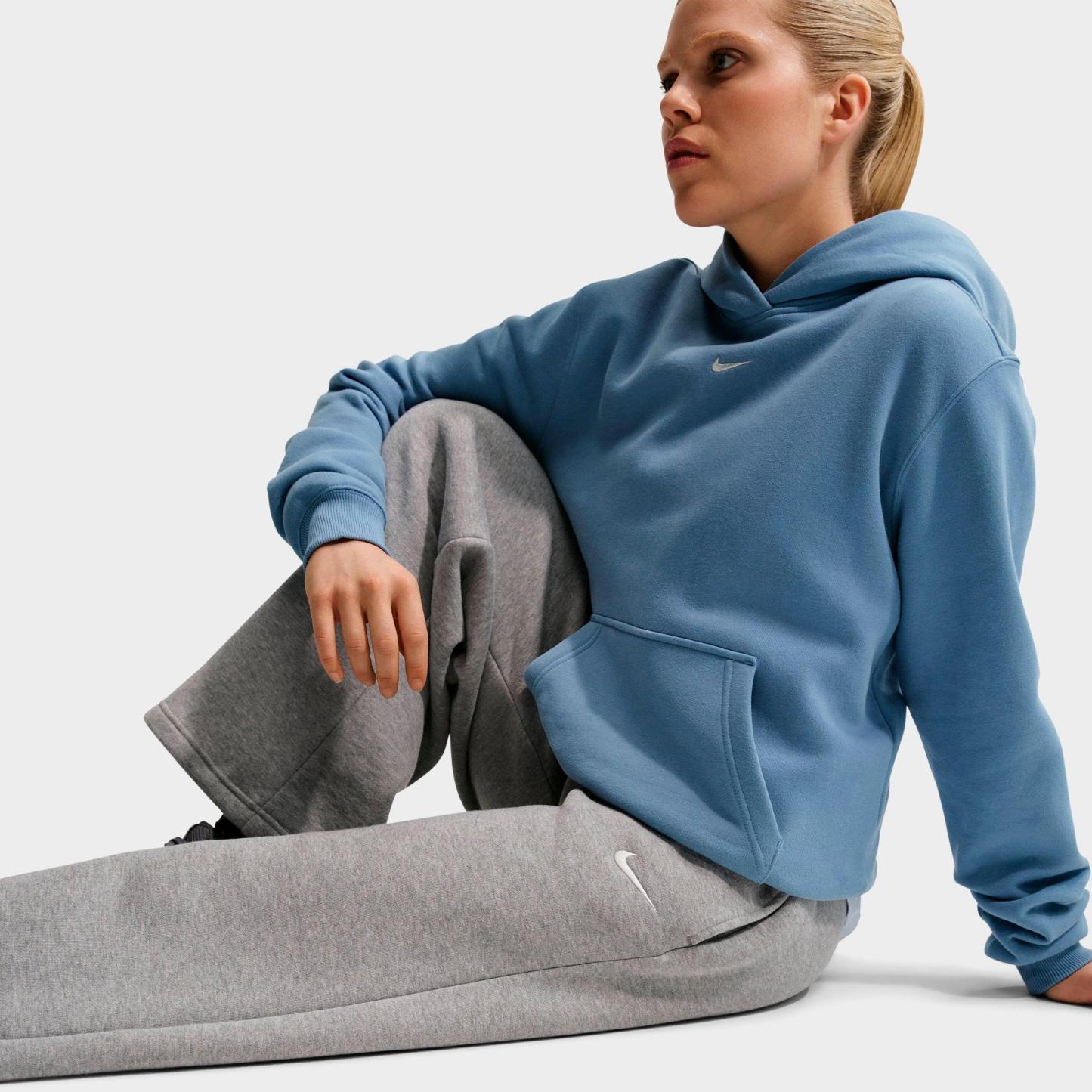 Women's Nithtke Studio Fleece Medium-Weight Wide-Leg Pants - Dark Grey Heather/Sail