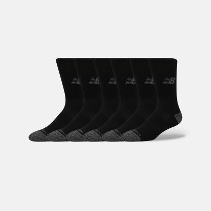 New Balance Active  Crew Socks 6 Pack, LAS65201BK