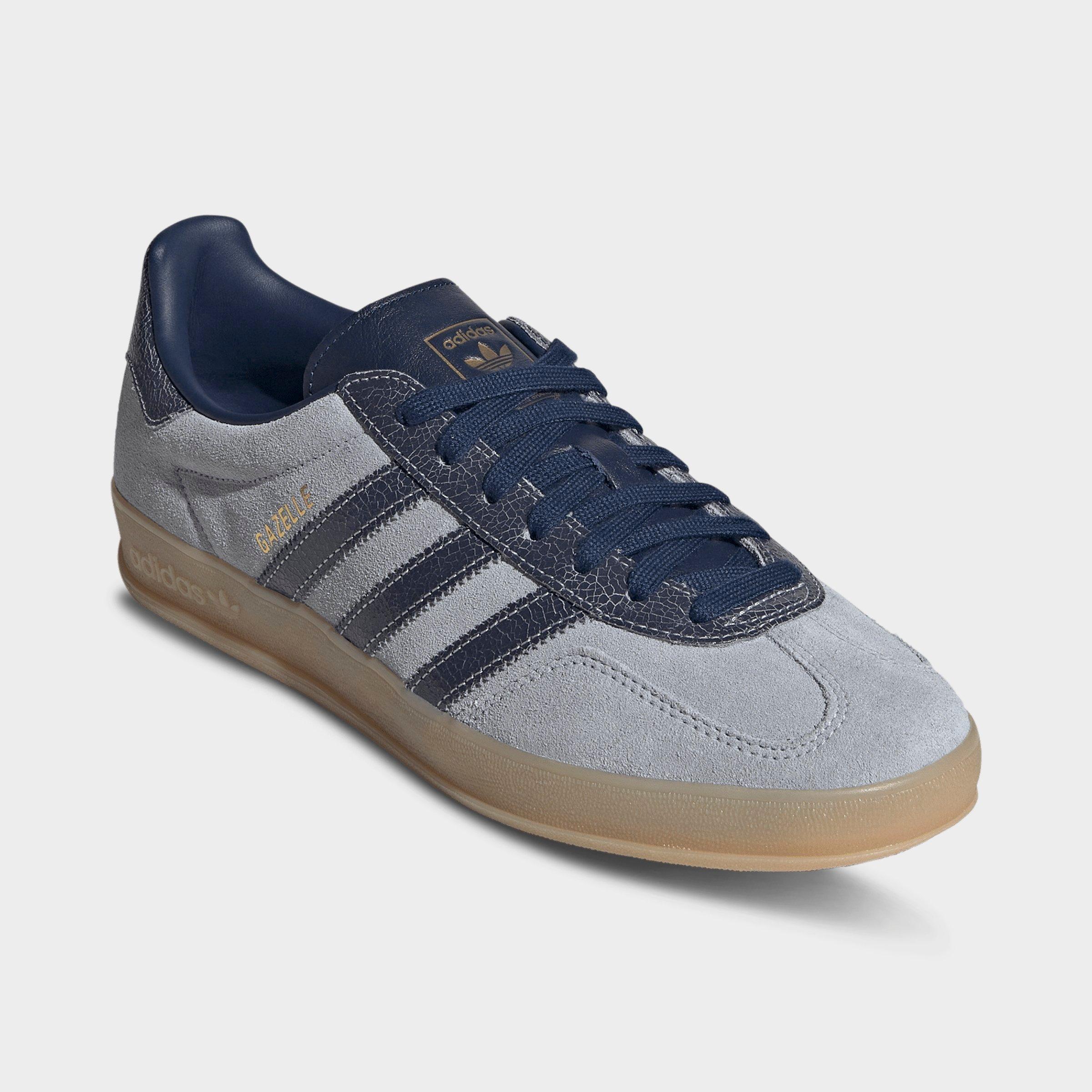 Men's adidas Originals Gazelle Indoor Casual Shoes - Halo Silver/Night Indigo/Gum - Both shoes facing left