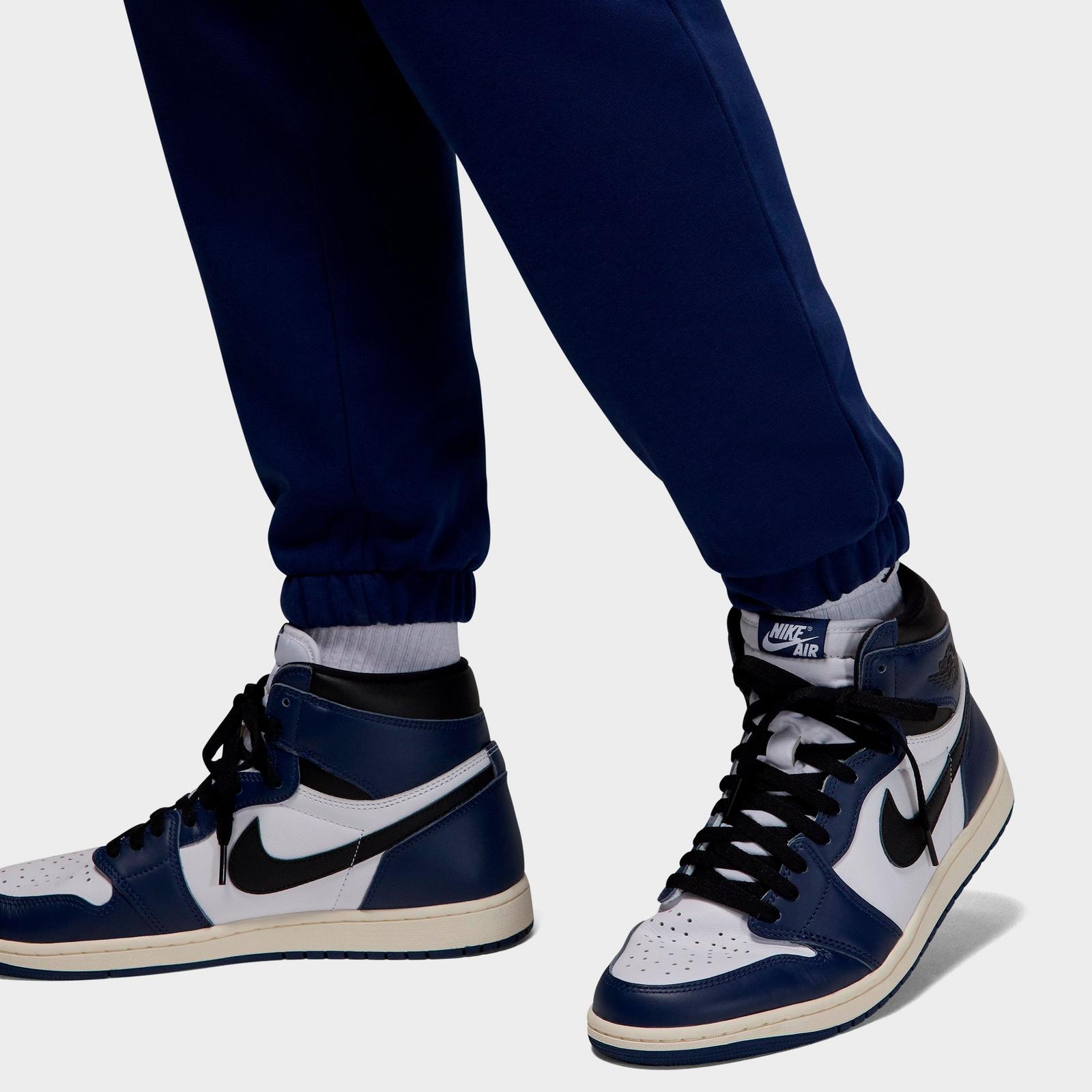 Men's Jordan Dri-FIT Sport Crossover Fleece Jogger Pants - Midnight Navy/White - view 5