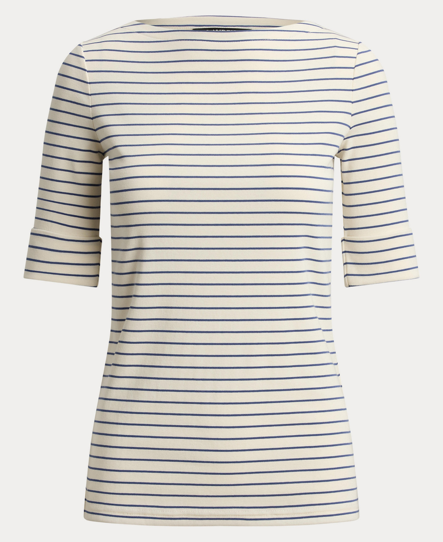 Lauren Ralph Lauren Women's Striped Boat Neck Top - Mas Cream/Inky Blue