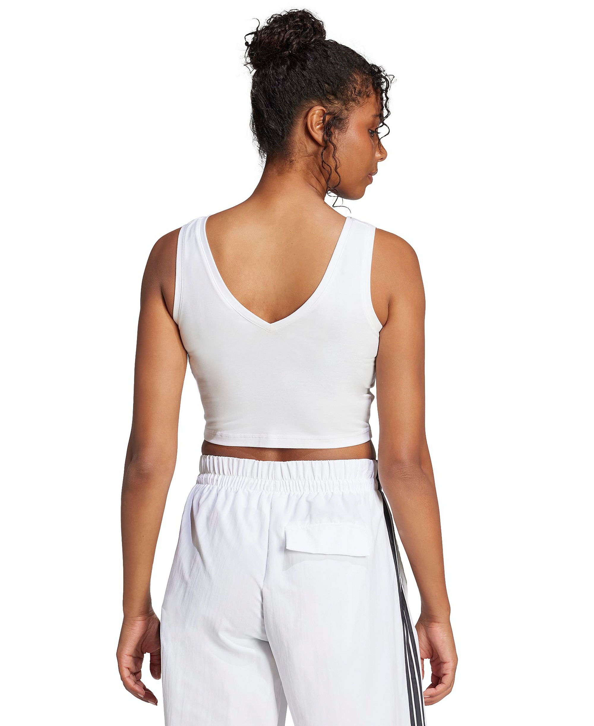 adidas Women's Essentials Small Logo Cotton Tank Top - White/Black