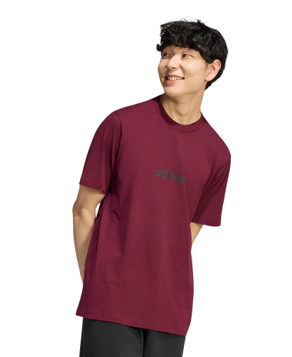 adidas Men's Essentials Linear Logo Graphic Regular-Fit T-Shirt - Maroon