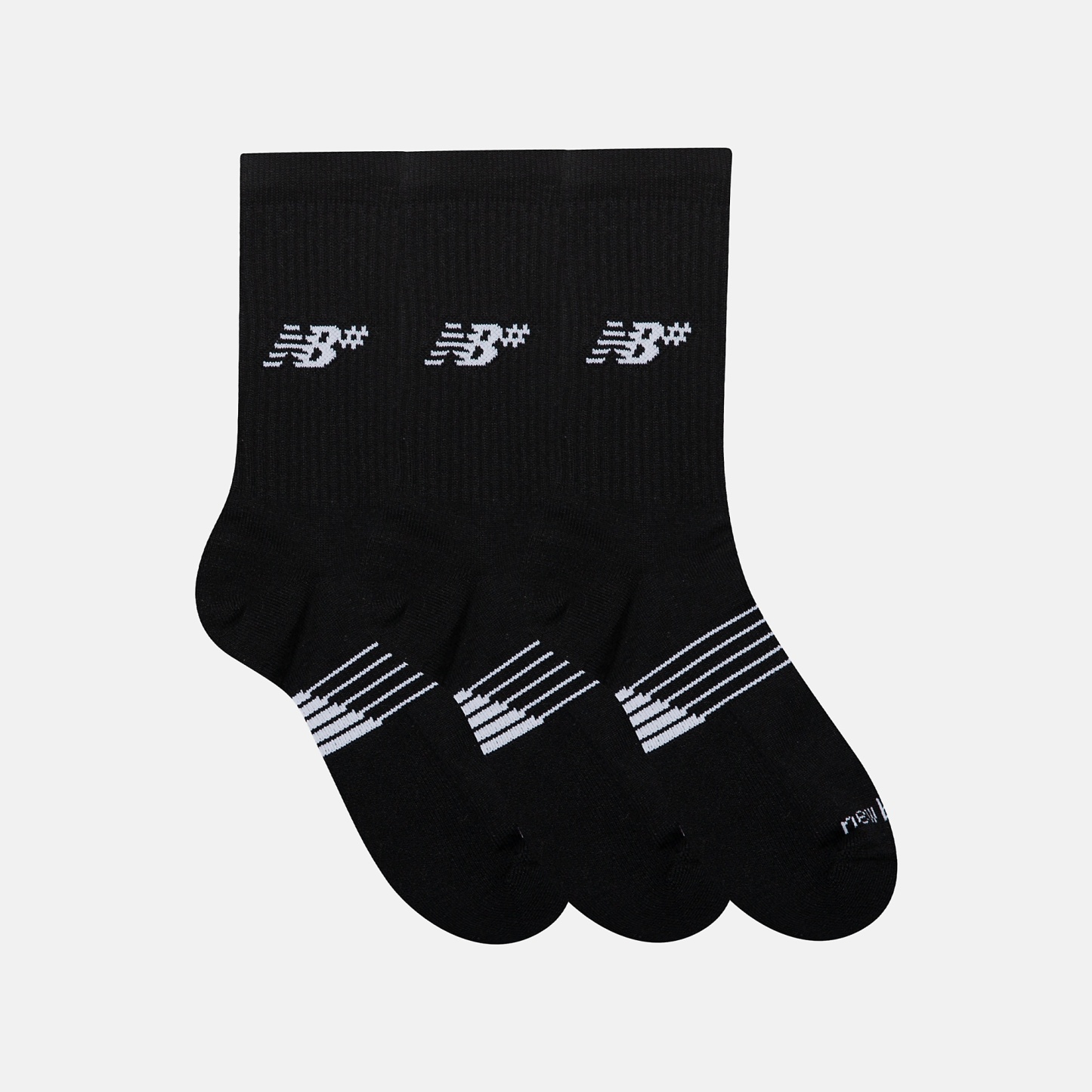 New Balance Active Numeric Crew Socks 3 Pack, AC0048UBK