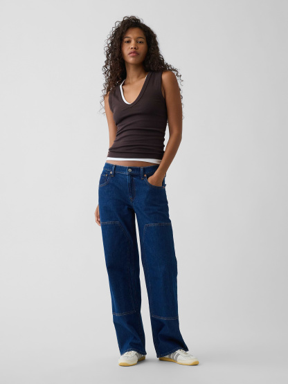 Low Rise '90s Loose Jeans - Dark wash