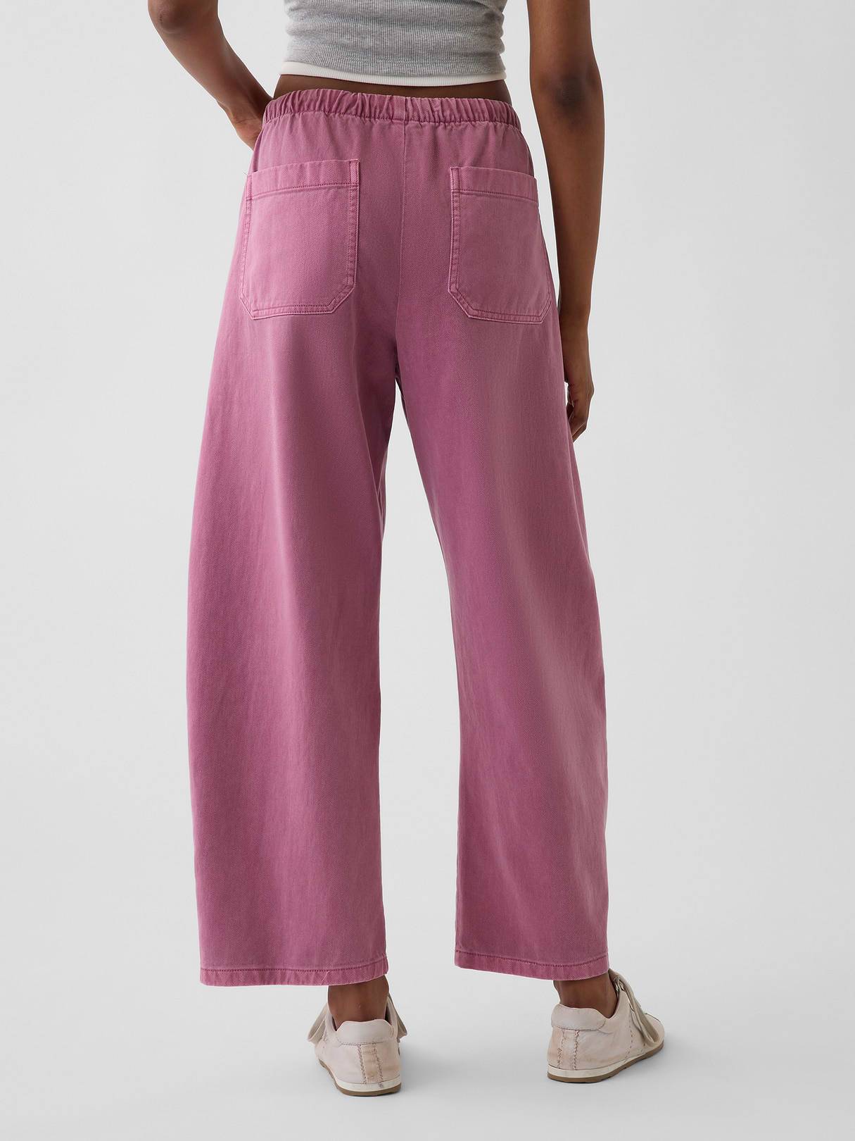 Easy Double-Knee Barrel Pants - Raspberry ice pink