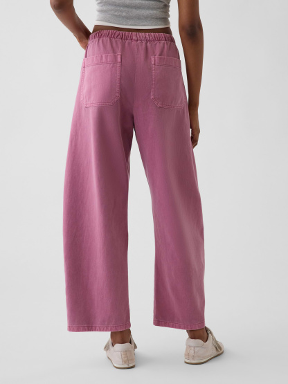 Easy Double-Knee Barrel Pants - Raspberry ice pink