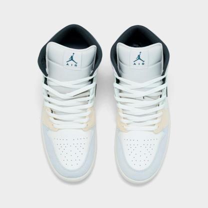 Men's Air Jordan Retro 1 Mid SE Casual Shoes - Sail/Iced Jade/Anthracite/Jade Aura - view 5