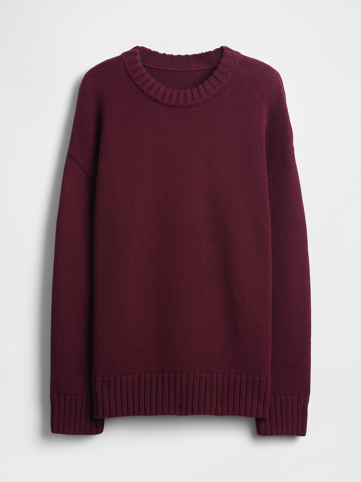 100% Cotton Oversized Sweater - Tuscan red
