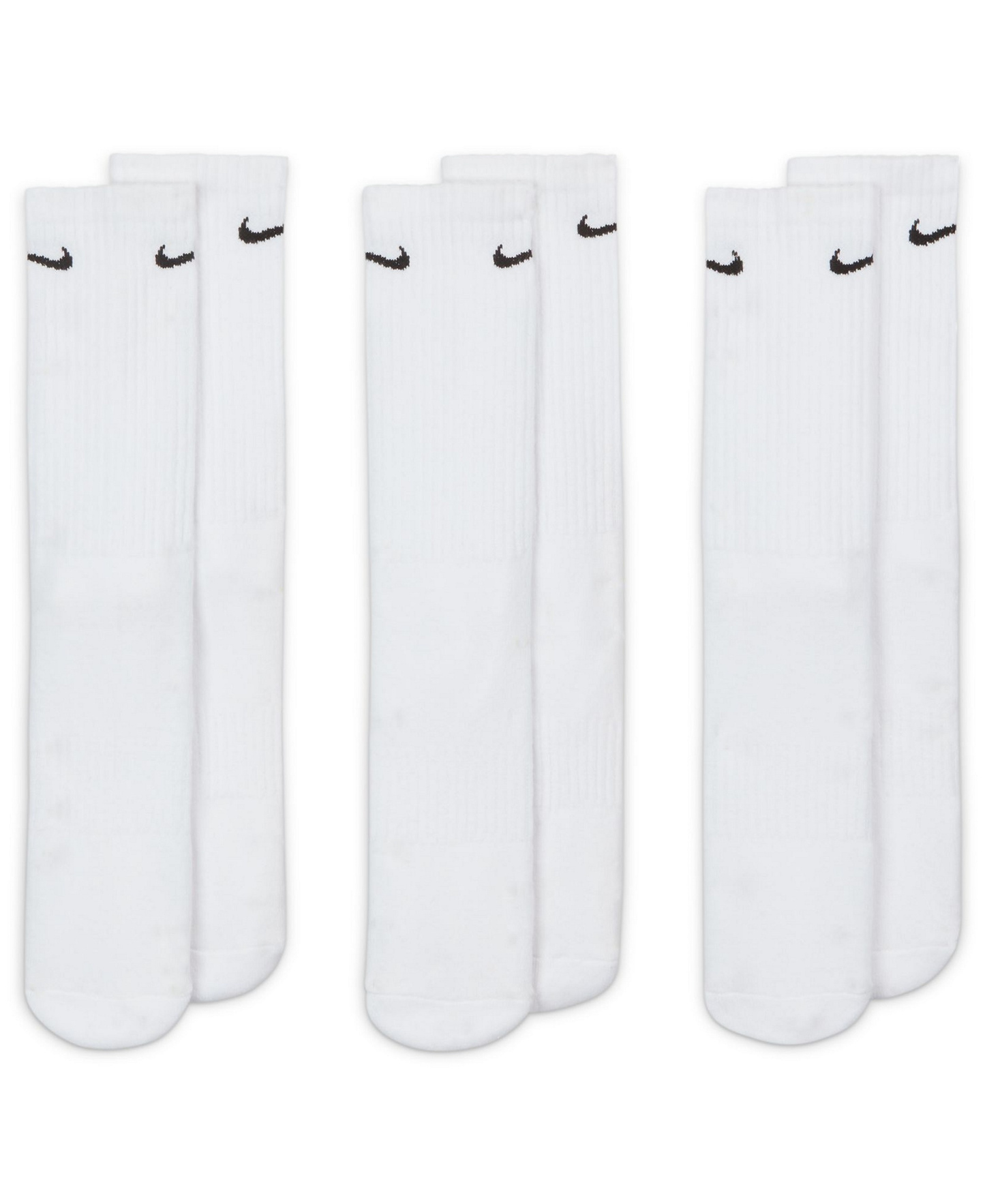 Nike Unisex Everyday Crew Socks, 3-Pack - White/Black
