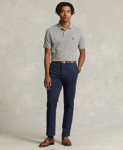 Polo Ralph Lauren Men's Custom Slim-Fit Mesh Polo Shirt - Canterbury Heather