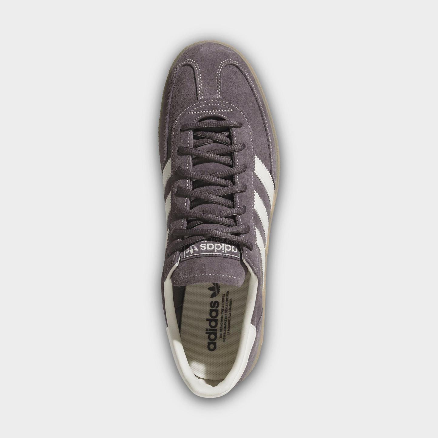 Men's adidas Originals Handball Spezial Casual Shoes - Part 1 - Grey Strata/Off White/Gum - Top view