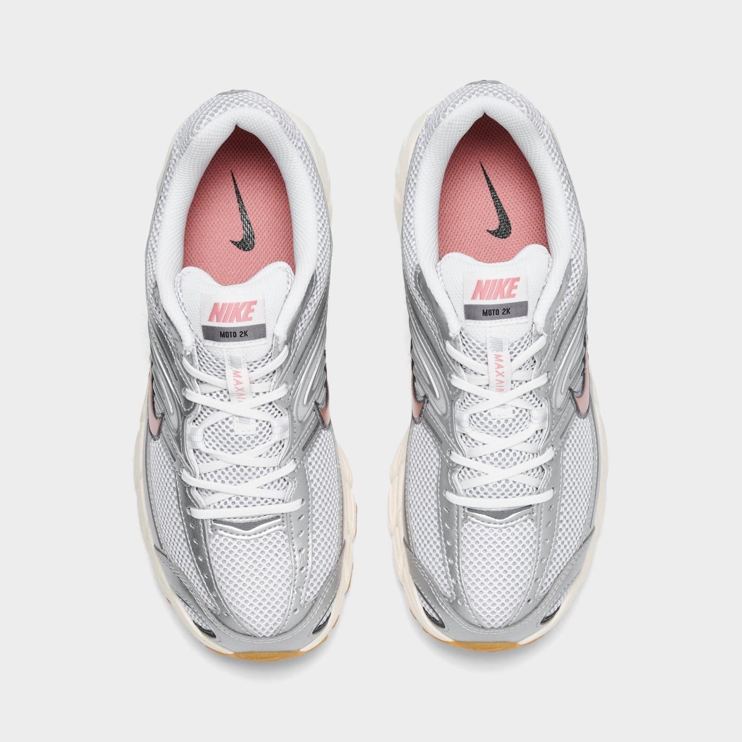 Women's Nithtke Air Max Moto 2K Casual Shoes - Part 4 - White/Metallic Silver/Metallic Dark Grey/Metallic Red Bronze - Top view