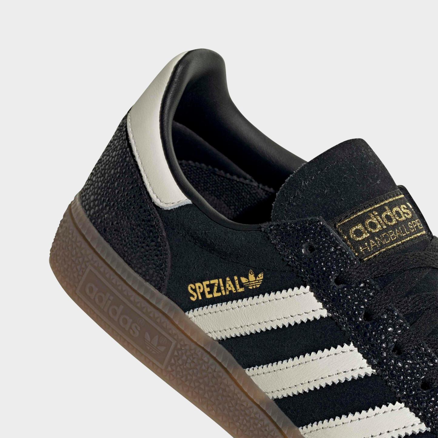 Women's adidas Originals Handball Spezial Casual Shoes - Part 3 - Core Black/Cloud White/Gold Metallic - Detail shot