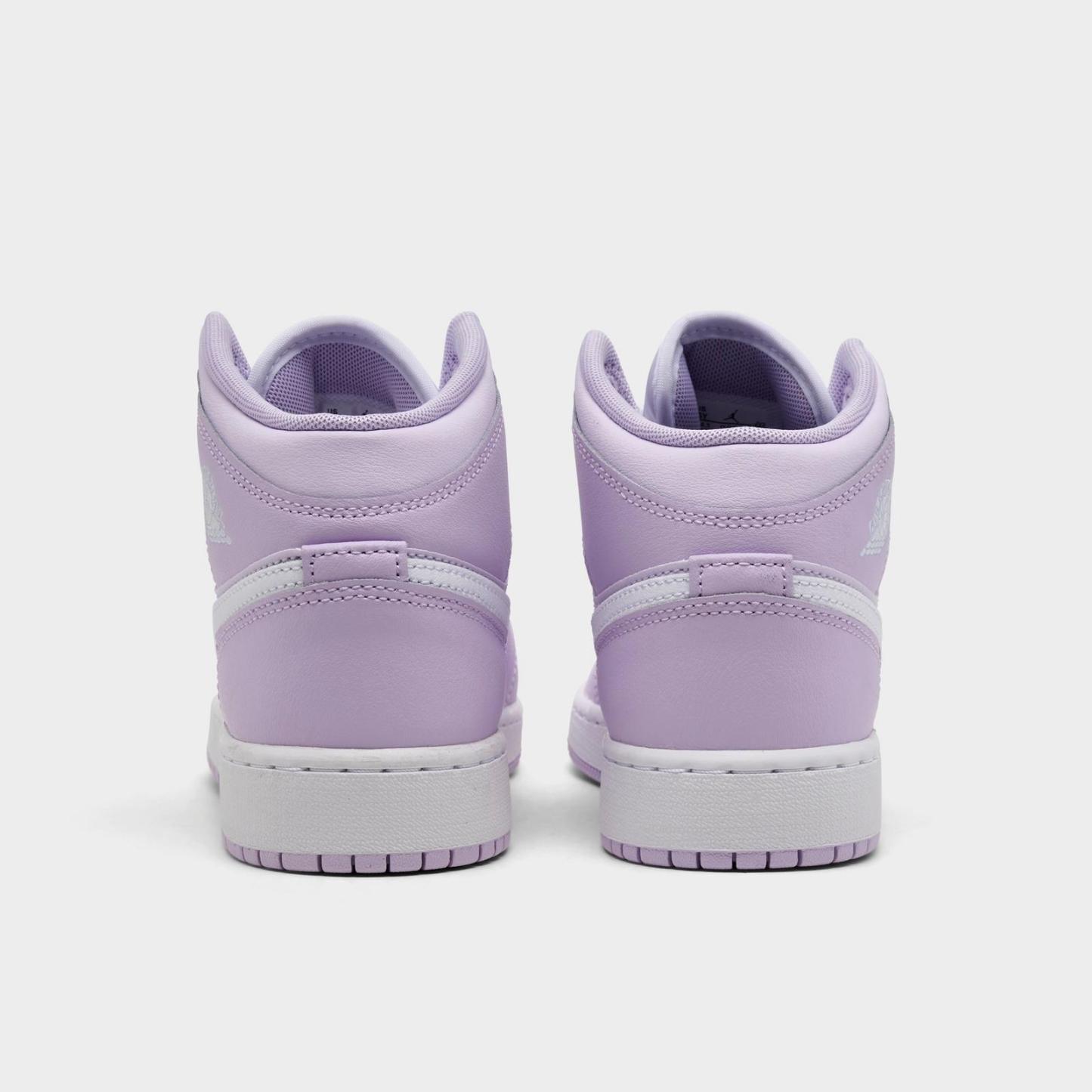 Big Kids' Air Jordan Retro 1 Mid Casual Shoes - Pink Foam/China Rose/White/Pink Foam - view 4