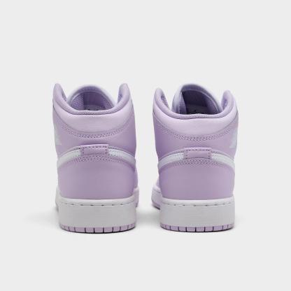 Big Kids' Air Jordan Retro 1 Mid Casual Shoes - Pink Foam/China Rose/White/Pink Foam - view 4