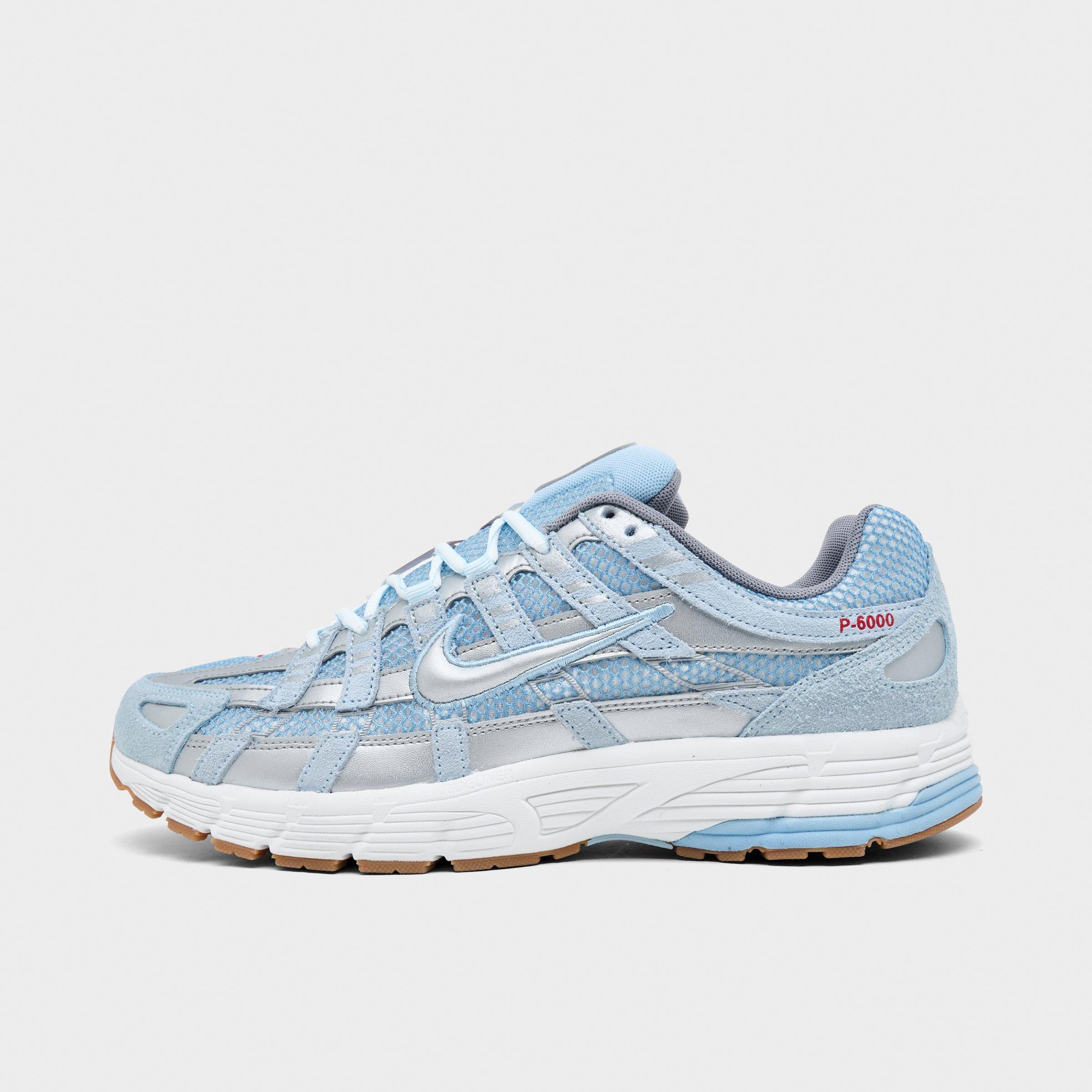 Men's Nithtke P-6000 Casual Shoes - Part 1 - Soft Blue/Metallic Silver/Summit White - Left shoe facing left. Outside of the shoe.
