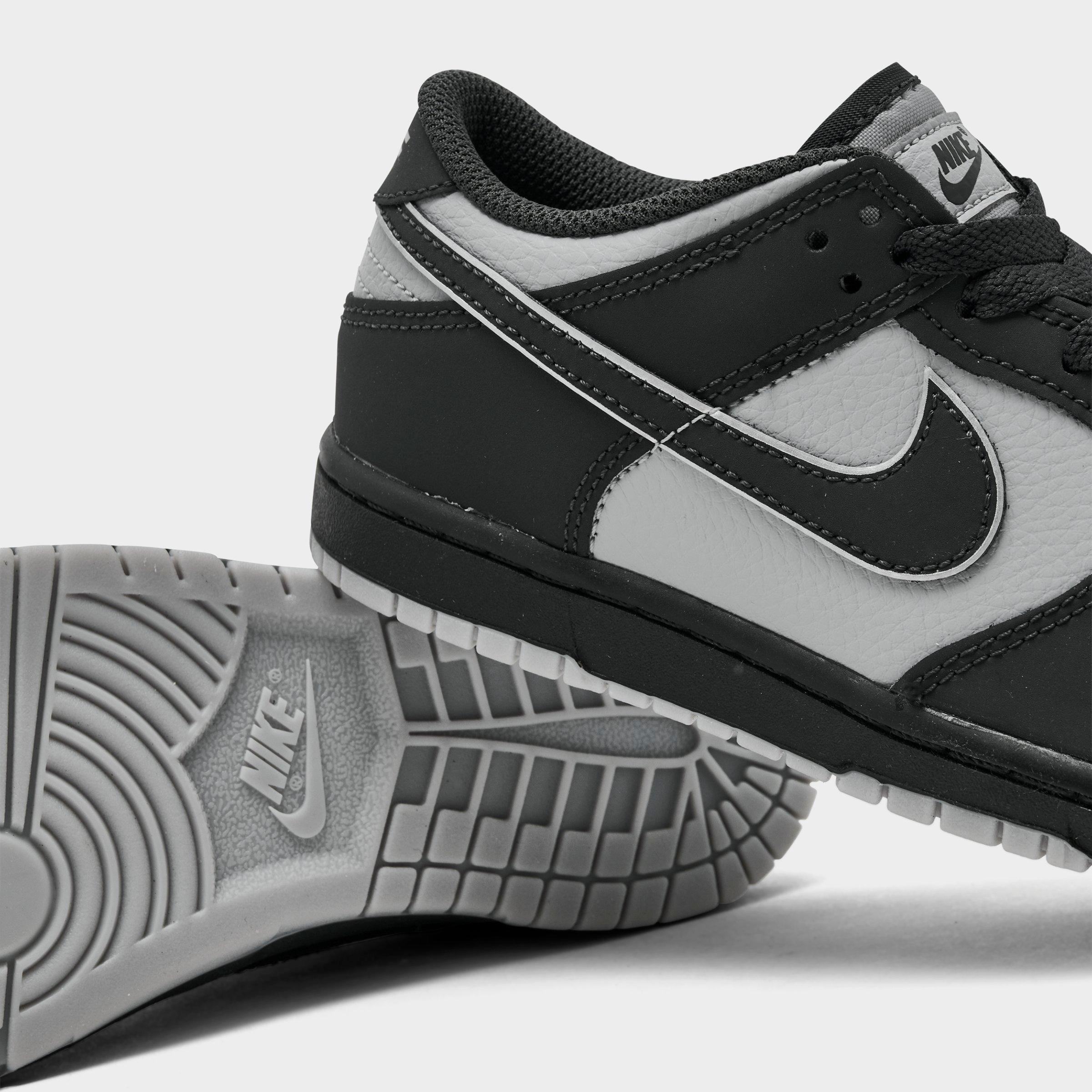 Little Kids' Nithtke Dunk Low Casual Shoes - Anthracite/Anthracite/Light Smoke Grey - Detail shot