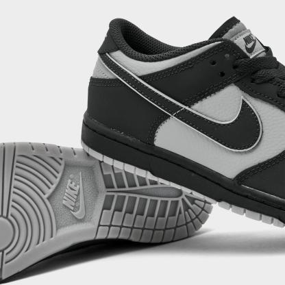 Little Kids' Nithtke Dunk Low Casual Shoes - Anthracite/Anthracite/Light Smoke Grey - Detail shot