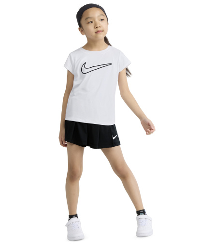 Nike Girls' 4-6X All Day Play Short-Sleeve T-Shirt and Skort, 2-Piece Set - Black/White