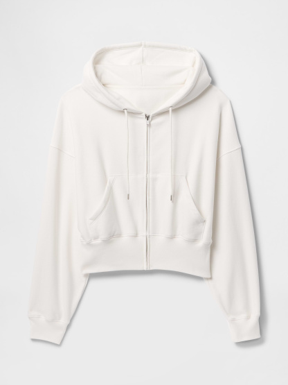 VintageSoft Wedge Zip Hoodie - New off white