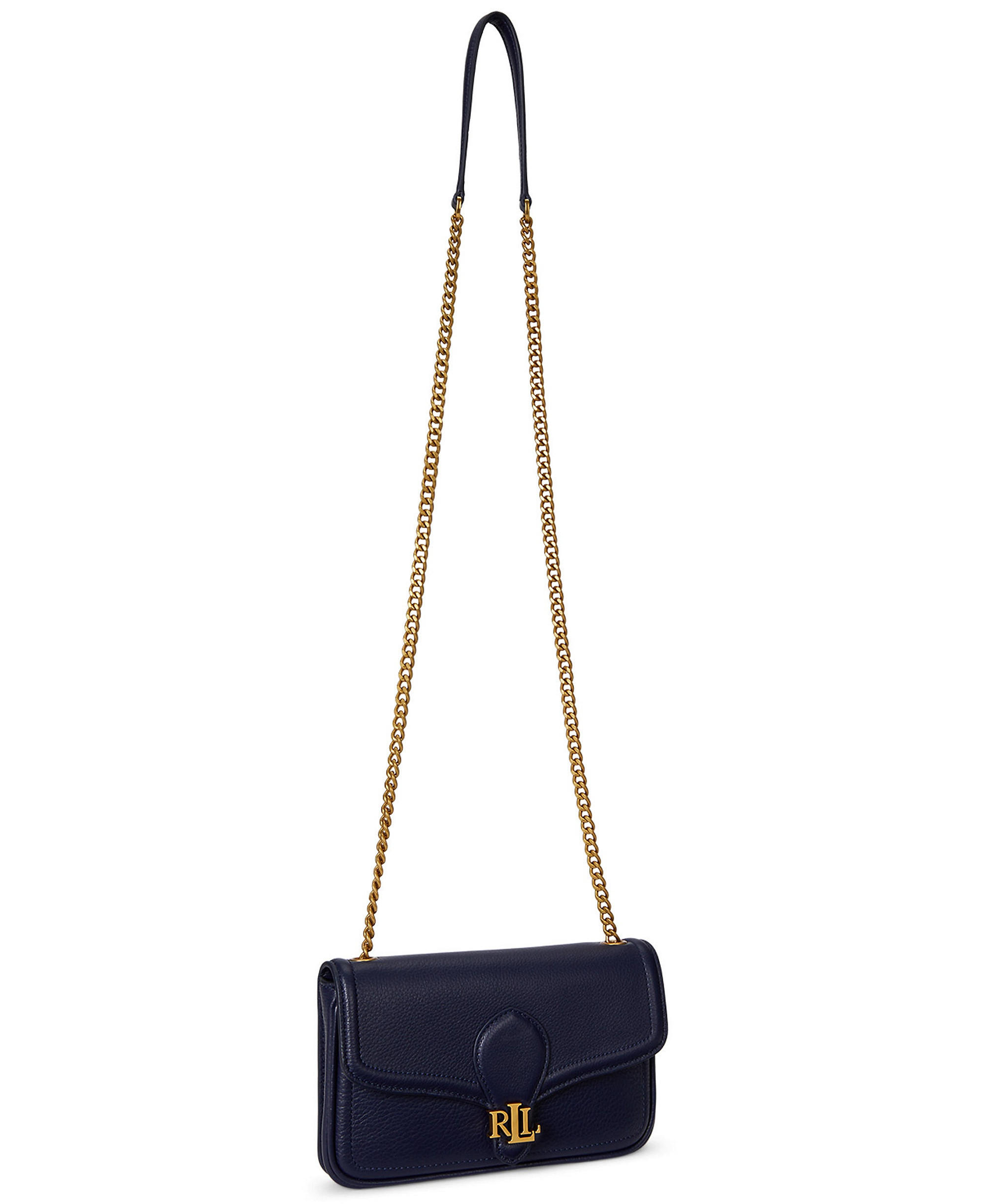 Lauren Ralph Lauren Bradley Small Pebbled Leather Crossbody Wallet - Refined Navy