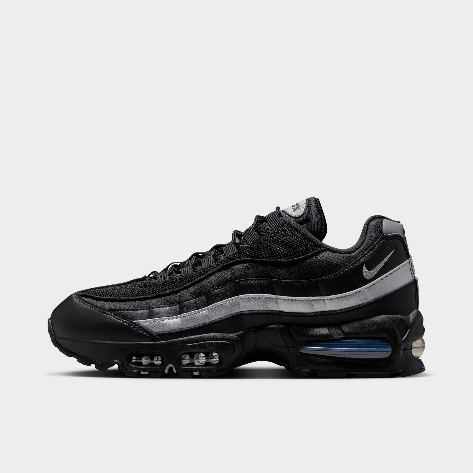 Men's Nike Air Max 95 Big Bubble Casual Shoes - Black/Black/White/Metallic Silver