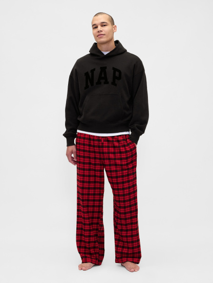 Adult Softest Flannel PJ Pants - Red plaid print