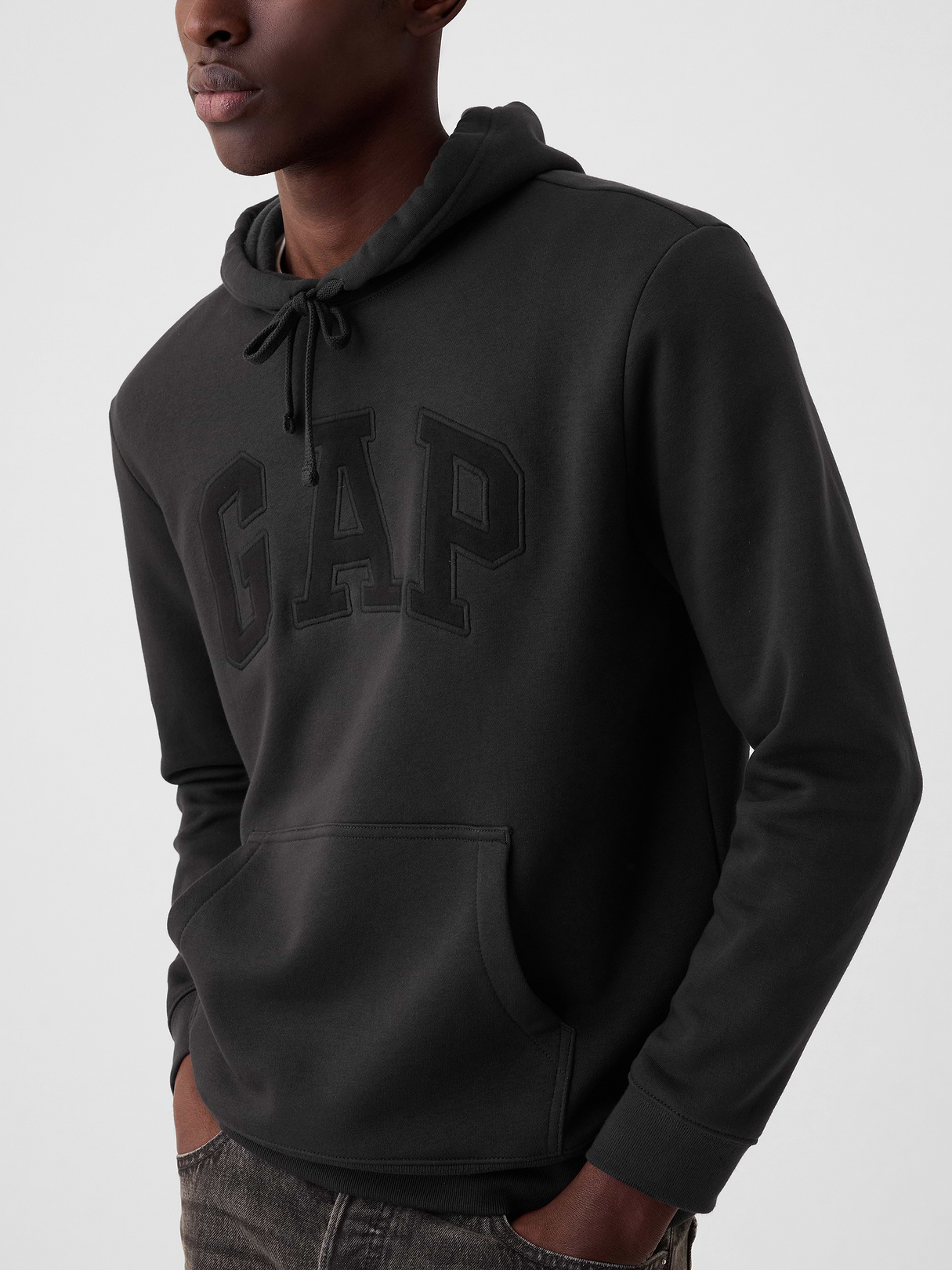 Adult VintageSoft Arch Logo Hoodie - Washed black