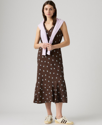 Levi's Premium Women's Brita V-Neck Sleeveless Slip Dress - Runa Floral Java