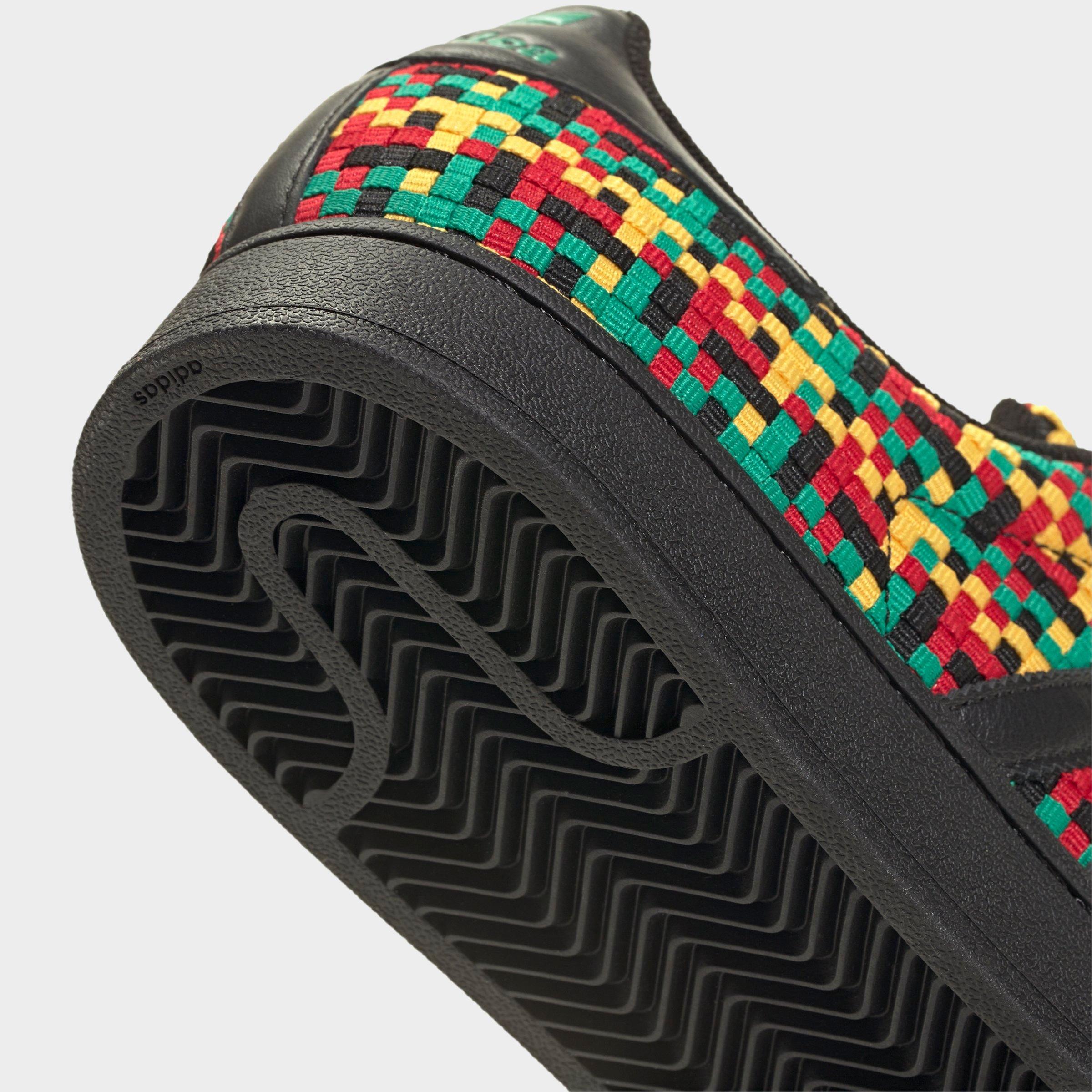 Men's adidas Originals x Bob Marley Superstar II Casual Shoes - Eqt Yellow/Core Black/Multi - Detail shot
