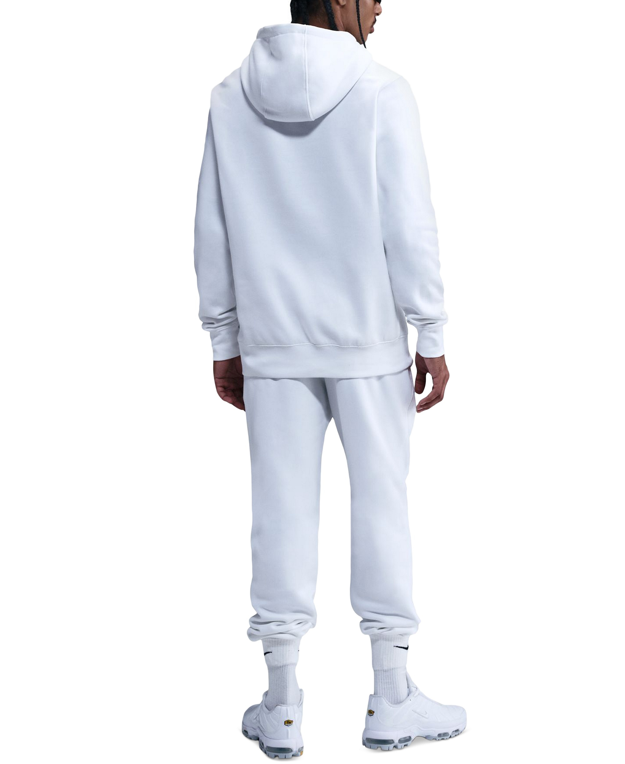 Nike Men's Club Pullover Fleece Hoodie Logo - White/Black