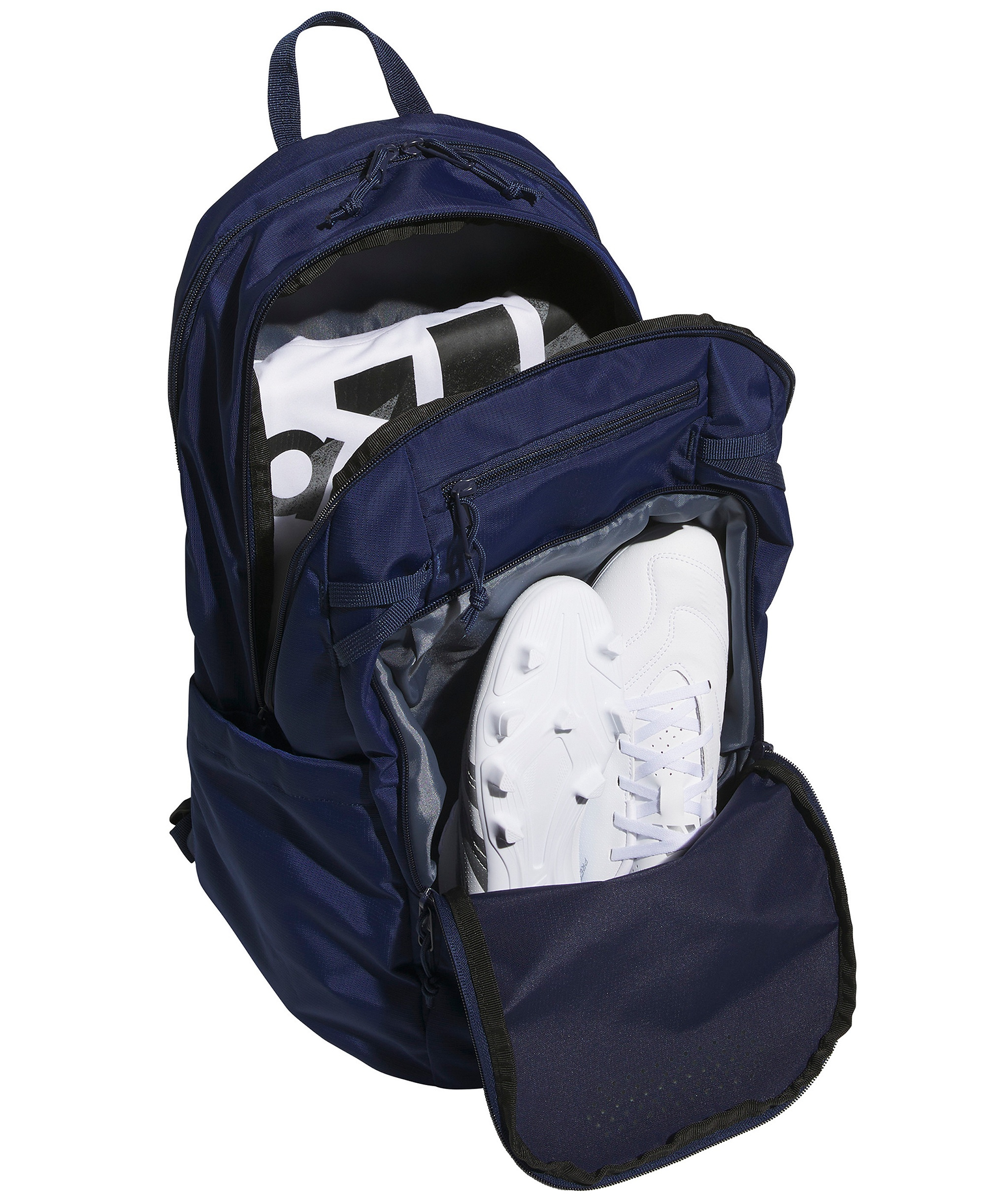 adidas Men's Multiple Zippered Pockets Backpack Messenger - Team Navy Blue