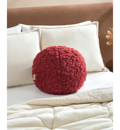 UGG® Shira Round Puff Pillow, 14" x 14" - Coffee Ber