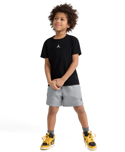 Jordan Boys' 4-7 Dri-FIT Crewneck Jersey T-Shirt and Mesh Shorts, 2-Piece Set - Medium Gray/Black