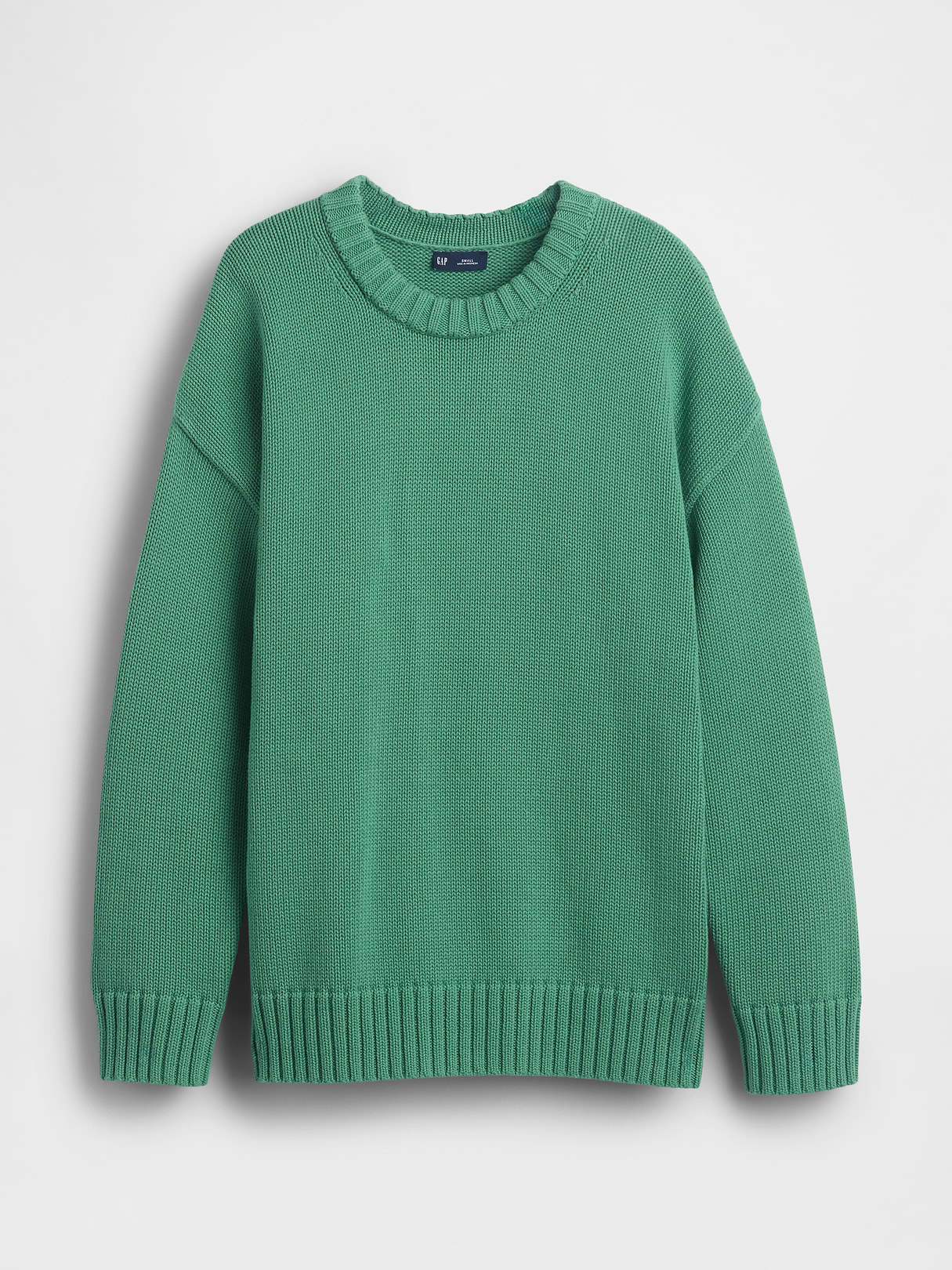 100% Cotton Oversized Sweater - Arctic green