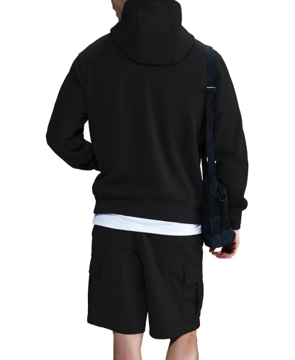 Nike Men's Club Fleece Standard-Fit Logo-Print Hoodie - Black/white